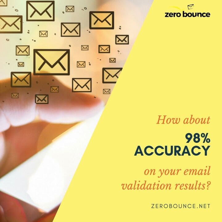 Image of ZeroBounce email verification accuracy. 