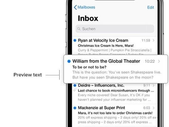 example of an email inbox from a mobile phone. Email Marketing Tips. 