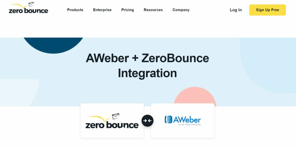 zerobounce aweber integration image show the logos of both ZeroBounce and Aweber